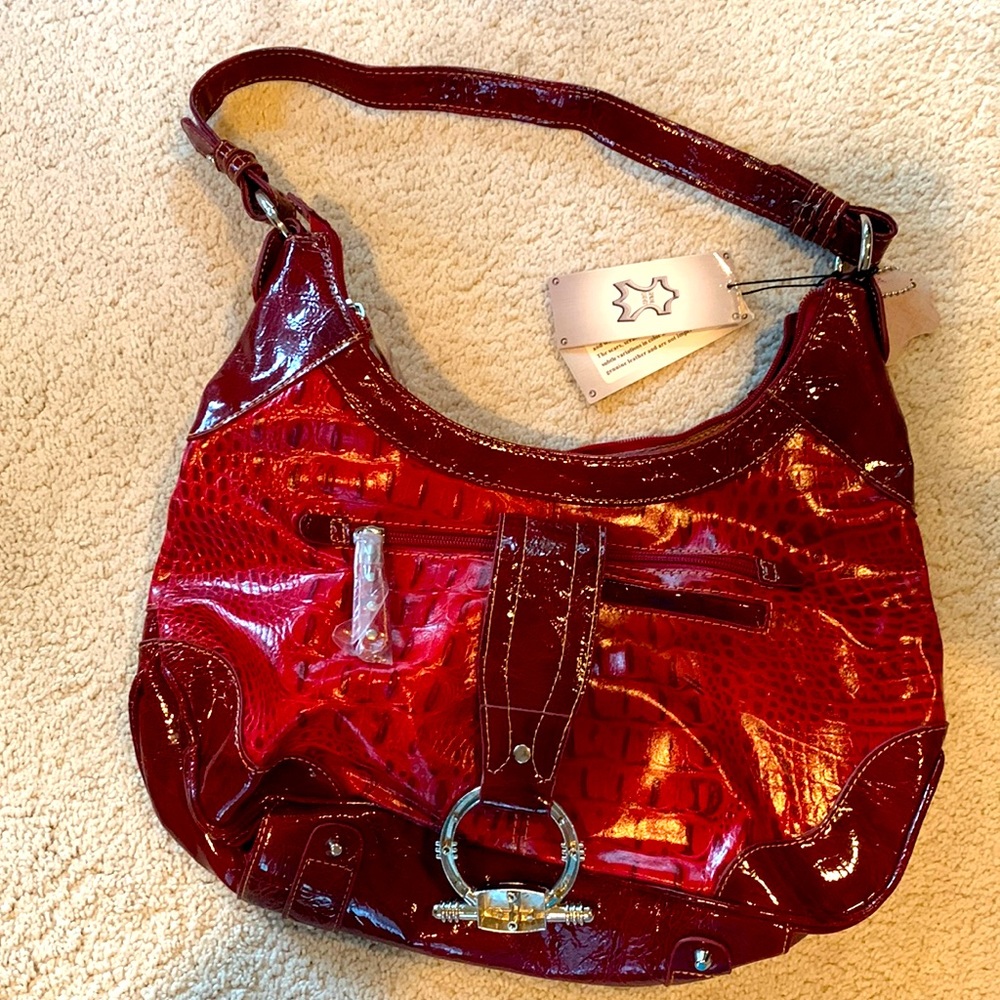 GENUINE LEATHER NWT animal skin M.C. Handbags shoulder bag